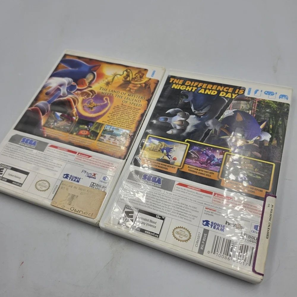 Nintendo Wii Sonic Unleashed Sonic & Sonic Secret Rings Complete W Manual 2 Game